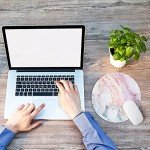 ITNRSIIET Marble Round Mouse Pad, Pink Marble Customized Premium-Textured Mouse Mat,Washable Mousepads with Cloth, Non-Slip Rubber Base Small Mousepad, 7.87×7.87×0.12 inches (Pink Marble)