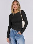 Trendy Women's Long Sleeve Crew Neck Top
