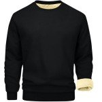 Men's Fleece Long Sleeve Crewneck Sweatshirt – Black