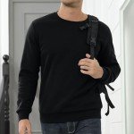 Men's Fleece Long Sleeve Crewneck Sweatshirt – Black
