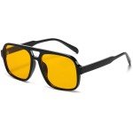 Retro 70s Square Aviator Sunglasses - Unisex