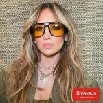 Retro 70s Square Aviator Sunglasses - Unisex