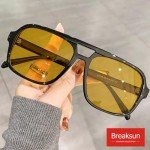 Retro 70s Square Aviator Sunglasses - Unisex