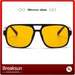 Retro 70s Square Aviator Sunglasses - Unisex