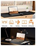 YSAGi Leather Desk Pad Protector, Office Desk Mat, Large Mouse Pad, Non-Slip PU Leather Desk Blotter, Laptop Desk Pad, Waterproof Desk Writing Pad for Office and Home (Black, 23.6" x 13.8")