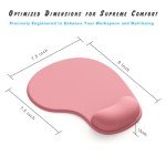 Office Mousepad with Gel Wrist Support - Ergonomic Gaming Desktop Mouse Pad Wrist Rest - Design Gamepad Mat Rubber Base for Laptop Computer -Silicone Non-Slip Special-Textured Surface (01Pink)