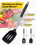 Set of 2 Non-Stick Silicone Spatulas (Black)