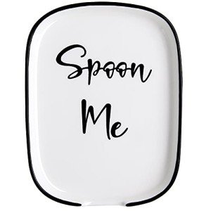 Large White Ceramic Spoon Rest for Kitchen