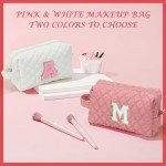 Pink Monogram Makeup Bag for Girls and Women