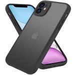 GROZHJAL Case for iPhone 11 Phone Case,Shockproof Military-Grade Drop Protection Frosted Translucent Matte Back Phone Cover,Anti-Scratch Basic Protective iPhone 11 Case Black