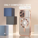 Misea Magnetic for iPhone 15 Pro Max Case with MagSafe [Never Yellowing] [Military Grade Drop Protection] Full Camera Lens Protector Plating Soft Clear Phone Case for Women Girls, Gold