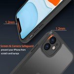 GROZHJAL Case for iPhone 11 Phone Case,Shockproof Military-Grade Drop Protection Frosted Translucent Matte Back Phone Cover,Anti-Scratch Basic Protective iPhone 11 Case Black