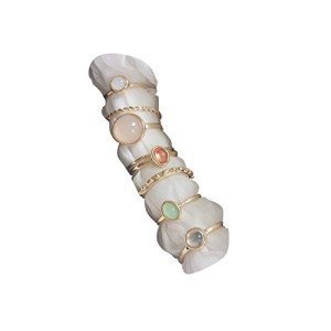 8pc Silver Star & Moon Knuckle Ring Set