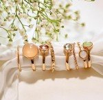 8pc Silver Star & Moon Knuckle Ring Set