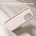 GONEZ for iPhone 14 Pro Case, Compatible with Magsafe, with 2X Screen Protector + 2X Camera Lens Protector, Soft Anti-Scratch Microfiber Lining, Shockproof Liquid Silicone Phone Cover, Stone