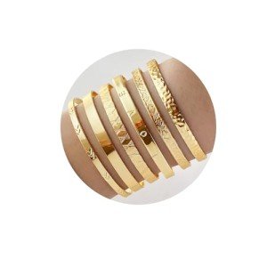 Gold Bangle Bracelet Set for Women (6pcs)