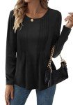 Chic Women's Long Sleeve Black Blouse - XL