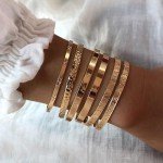 Gold Bangle Bracelet Set for Women (6pcs)