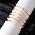 Gold Bangle Bracelet Set for Women (6pcs)