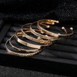 Gold Bangle Bracelet Set for Women (6pcs)