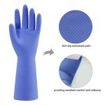 Colorful Reusable Rubber Kitchen Dish Gloves - 4 Pairs
