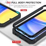 LeYi for Galaxy A15-5G Phone Case: Galaxy A15 5G Screen Protector Scratch Resistant [2 Packs] with A15 Case, Heavy Duty Shockproof para Basic Android Galaxy Phone Case A 15, Black