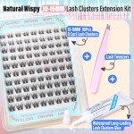 Natural Wispy Lash Cluster Kit with Glue & Tweezers