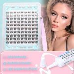 Natural Wispy Lash Cluster Kit with Glue & Tweezers