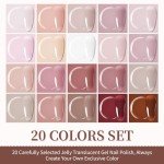 23PCS Jelly Nail Polish Set for Home & Salon