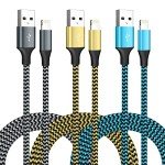 SHUSEL for iPhone Charger 3 Pack 6FT USB Lightning Cable MFi Certified Fast Charging Nylon Braided for iPhone Charger Cord Compatible with iPhone 14 Plus 14 pro max 13 12 11 XS X XR 8 Plus 7 6 SE 5s