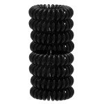 8 Pack Black Spiral No-Crease Hair Ties