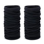 100 Pack Black Hair Ties for Thick Hair
