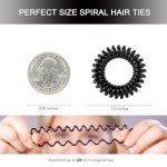 8 Pack Black Spiral No-Crease Hair Ties