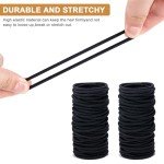 100 Pack Black Hair Ties for Thick Hair