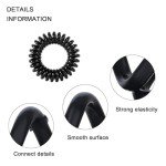 8 Pack Black Spiral No-Crease Hair Ties