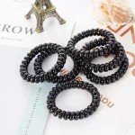 8 Pack Black Spiral No-Crease Hair Ties