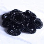 8 Pack Black Spiral No-Crease Hair Ties