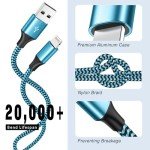 SHUSEL for iPhone Charger 3 Pack 6FT USB Lightning Cable MFi Certified Fast Charging Nylon Braided for iPhone Charger Cord Compatible with iPhone 14 Plus 14 pro max 13 12 11 XS X XR 8 Plus 7 6 SE 5s
