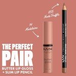 NYX Butter Gloss - Madeleine, Non-Sticky Nude Lip