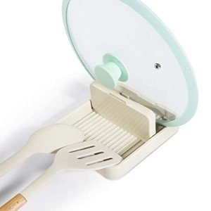 Beige Spoon Rest and Pot Lid Holder