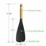 Silicone Cooking Spoon for Nonstick Cookware - Black