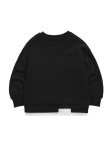 Boys Fleece Lined Crewneck Sweatshirt in Black