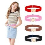 4 Pack Heart-Shaped Adjustable Girls' Waist Belts