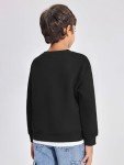 Boys Fleece Lined Crewneck Sweatshirt in Black
