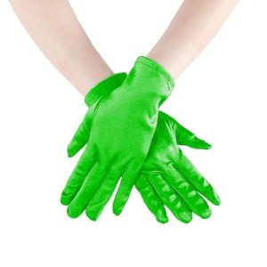 Short Satin Finger Gloves for Parties and Weddings