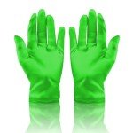 Short Satin Finger Gloves for Parties and Weddings