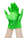 Short Satin Finger Gloves for Parties and Weddings