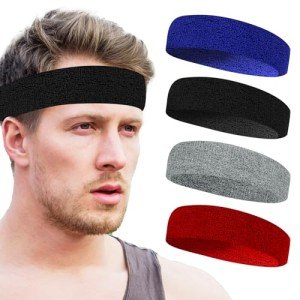 4 Pack Terry Cloth Sweatbands for Sports