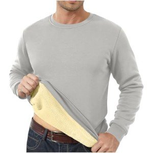 Men's Fleece Long Sleeve Crewneck Sweatshirt - Gray