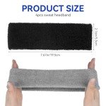4 Pack Terry Cloth Sweatbands for Sports